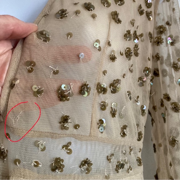 LoveShackFancy Janet Tulle Sequin Beaded Dress, Sz 4 - Picture 16 of 16